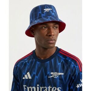 Adidas Arsenal FC Bucket Hat Blue Red Geometric Lightning Bolt MWT